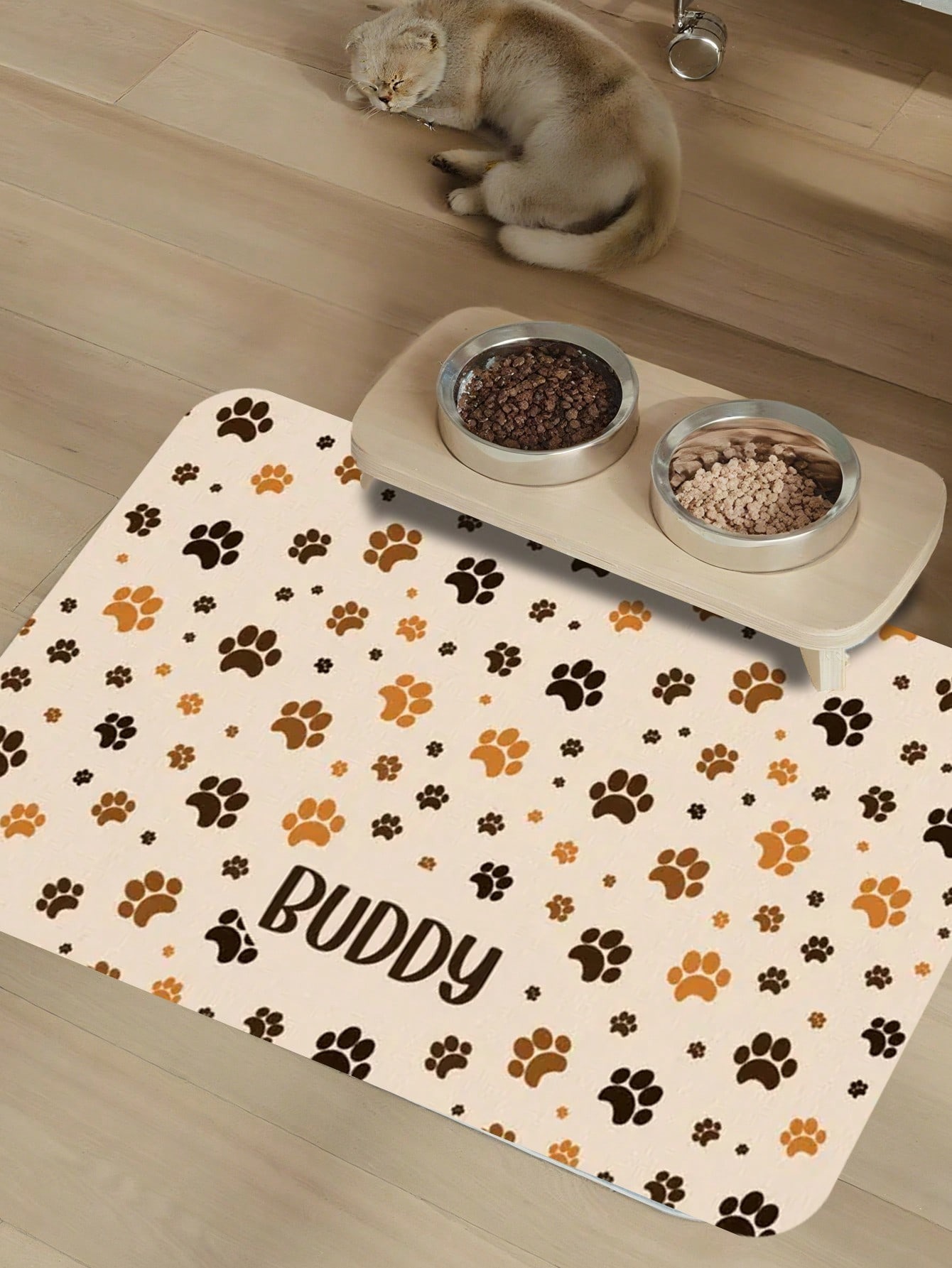 Custom Kitten Paw Print Pet Placemat